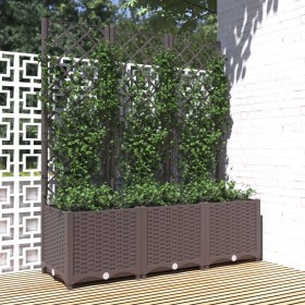 Planter with brown PP trellis 120x40x136 cm by vidaXL, Pots and planters - Ref: Foro24-318263, Price: 102,35 €, Discount: %