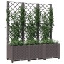 Jardinera con enrejado PP marrón 120x40x136 cm de vidaXL, Maceteros y jardineras - Ref: Foro24-318263, Precio: 103,16 €, Desc...