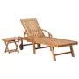 Liegestuhl mit Tisch und Kissen aus massivem Teakholz. von vidaXL, Liegen - Ref: Foro24-3063026, Preis: 313,14 €, Rabatt: %