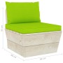 Zentrales Sofa aus Gartenpaletten mit imprägnierten Tannenholzkissen von vidaXL, Modulare Sofas für den Außenbereich - Ref: F...