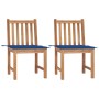 Garden chairs 2 units solid teak wood with cushions by vidaXL, Garden chairs - Ref: Foro24-3062926, Price: 216,67 €, Discount: %