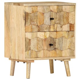 Mesita de noche de madera maciza de mango 40x30x50 cm de vidaXL, Mesitas de noche - Ref: Foro24-247722, Precio: 146,99 €, Des...