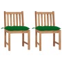 Garden chairs 2 units solid teak wood with cushions by vidaXL, Garden chairs - Ref: Foro24-3062936, Price: 208,63 €, Discount: %