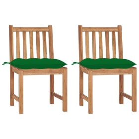 Garden chairs 2 units solid teak wood with cushions by vidaXL, Garden chairs - Ref: Foro24-3062936, Price: 208,39 €, Discount: %