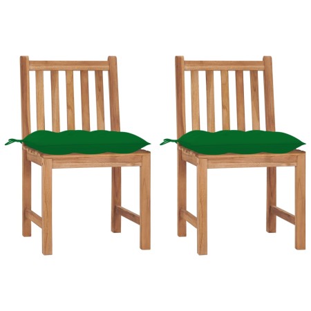 Garden chairs 2 units solid teak wood with cushions by vidaXL, Garden chairs - Ref: Foro24-3062936, Price: 208,63 €, Discount: %