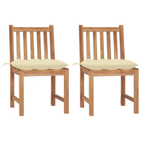 Garden chairs, 2 units, solid teak wood with cushions. by vidaXL, Garden chairs - Ref: Foro24-3062933, Price: 217,10 €, Disco...