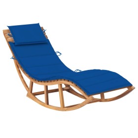 Teak solid wood rocking lounger with cushion by vidaXL, Loungers - Ref: Foro24-3063343, Price: 274,99 €, Discount: %