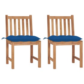 Garden chairs 2 units solid teak wood with cushions by vidaXL, Garden chairs - Ref: Foro24-3062941, Price: 212,99 €, Discount: %