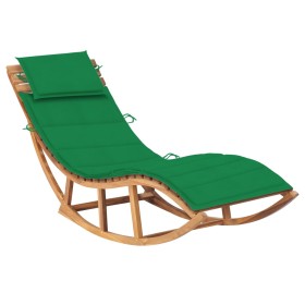 Rocking lounger with solid teak wood cushion by vidaXL, Loungers - Ref: Foro24-3063338, Price: 273,04 €, Discount: %