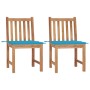 Garden chairs 2 units solid teak wood with cushions by vidaXL, Garden chairs - Ref: Foro24-3062920, Price: 205,64 €, Discount: %