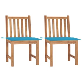 Garden chairs 2 units solid teak wood with cushions by vidaXL, Garden chairs - Ref: Foro24-3062920, Price: 206,01 €, Discount: %