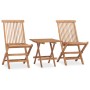 Folding garden dining set 3 pieces teak wood cushions by vidaXL, Garden sets - Ref: Foro24-3063218, Price: 159,83 €, Discount: %