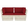 2-seater garden pallet sofa with fir wood cushions by vidaXL, Garden sets - Ref: Foro24-3063393, Price: 168,83 €, Discount: %