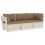 3-seater garden pallet sofa with fir wood cushions by vidaXL, Garden sets - Ref: Foro24-3063404, Price: 292,22 €, Discount: %