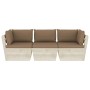 3-seater garden pallet sofa with fir wood cushions by vidaXL, Garden sets - Ref: Foro24-3063404, Price: 292,22 €, Discount: %