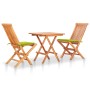 Bistro-Set 3-teilig hellgrüne Kissen aus massivem Teakholz von vidaXL, Gartensets - Ref: Foro24-3063236, Preis: 166,39 €, Rab...