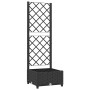 Planter with black PP trellis 40x40x121.5 cm by vidaXL, Pots and planters - Ref: Foro24-318268, Price: 39,40 €, Discount: %