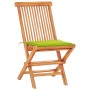 Bistro set 3 pieces bright green cushions solid teak wood by vidaXL, Garden sets - Ref: Foro24-3063236, Price: 166,39 €, Disc...