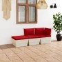 Garden furniture made of 3-piece pallets and fir wood cushions by vidaXL, Garden sets - Ref: Foro24-3063426, Price: 204,99 €,...