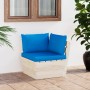 Ecksofa aus Gartenpaletten mit imprägnierten Tannenkissen von vidaXL, Modulare Sofas für den Außenbereich - Ref: Foro24-30633...