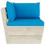 Ecksofa aus Gartenpaletten mit imprägnierten Tannenkissen von vidaXL, Modulare Sofas für den Außenbereich - Ref: Foro24-30633...