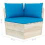 Ecksofa aus Gartenpaletten mit imprägnierten Tannenkissen von vidaXL, Modulare Sofas für den Außenbereich - Ref: Foro24-30633...