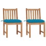 Garden chairs 2 units solid teak wood with cushions by vidaXL, Garden chairs - Ref: Foro24-3062935, Price: 203,99 €, Discount: %