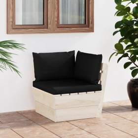 Corner pallet garden sofa with impregnated fir cushions by vidaXL, Modular outdoor sofas - Ref: Foro24-3063355, Price: 85,99 ...