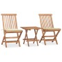 Folding garden dining set 3 pieces teak wood cushions by vidaXL, Garden sets - Ref: Foro24-3063200, Price: 162,29 €, Discount: %