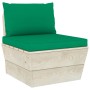 Zentrales Sofa aus Gartenpaletten mit imprägnierten Tannenholzkissen von vidaXL, Modulare Sofas für den Außenbereich - Ref: F...