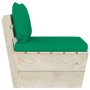 Zentrales Sofa aus Gartenpaletten mit imprägnierten Tannenholzkissen von vidaXL, Modulare Sofas für den Außenbereich - Ref: F...