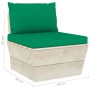 Zentrales Sofa aus Gartenpaletten mit imprägnierten Tannenholzkissen von vidaXL, Modulare Sofas für den Außenbereich - Ref: F...