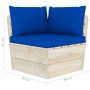 Ecksofa aus Gartenpaletten mit imprägnierten Tannenkissen von vidaXL, Modulare Sofas für den Außenbereich - Ref: Foro24-30633...