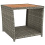 Schwarzer Couchtisch aus synthetischem Rattan und Oberfläche aus Akazienholz von vidaXL, Gartentische - Ref: Foro24-319559, P...