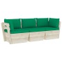 3-seater garden pallet sofa with fir wood cushions by vidaXL, Garden sets - Ref: Foro24-3063401, Price: 250,95 €, Discount: %