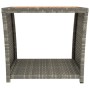 Schwarzer Couchtisch aus synthetischem Rattan und Oberfläche aus Akazienholz von vidaXL, Gartentische - Ref: Foro24-319559, P...