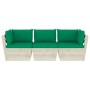 3-seater garden pallet sofa with fir wood cushions by vidaXL, Garden sets - Ref: Foro24-3063401, Price: 250,95 €, Discount: %