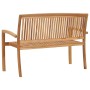 Stackable garden bench and cushion solid teak wood 128.5 cm by vidaXL, garden benches - Ref: Foro24-3063298, Price: 189,21 €,...