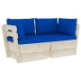 2-seater garden pallet sofa with fir wood cushions by vidaXL, Garden sets - Ref: Foro24-3063394, Price: 167,74 €, Discount: %