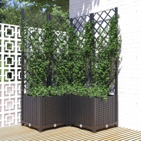 Planter with black PP trellis 80x80x136 cm by vidaXL, Pots and planters - Ref: Foro24-318275, Price: 109,03 €, Discount: %