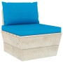 Zentrales Sofa aus Gartenpaletten mit imprägnierten Tannenholzkissen von vidaXL, Modulare Sofas für den Außenbereich - Ref: F...