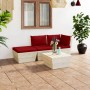 Garden furniture made of 4-piece pallets and fir wood cushions by vidaXL, Garden sets - Ref: Foro24-3063441, Price: 227,23 €,...