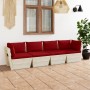 4-Sitzer-Gartensofa aus Paletten mit Kissen aus Tannenholz von vidaXL, Gartensets - Ref: Foro24-3063450, Preis: 387,88 €, Rab...