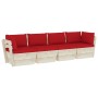 4-Sitzer-Gartensofa aus Paletten mit Kissen aus Tannenholz von vidaXL, Gartensets - Ref: Foro24-3063450, Preis: 387,88 €, Rab...