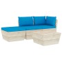 Garden furniture made of 4-piece pallets and fir wood cushions by vidaXL, Garden sets - Ref: Foro24-3063436, Price: 235,15 €,...