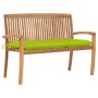 Stackable garden bench and cushion solid teak wood 128.5 cm by vidaXL, garden benches - Ref: Foro24-3063305, Price: 189,80 €,...