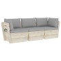 3-Sitzer-Gartensofa mit Kissen aus Tannenholz von vidaXL, Gartensets - Ref: Foro24-3063397, Preis: 262,06 €, Rabatt: %