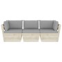 3-Sitzer-Gartensofa mit Kissen aus Tannenholz von vidaXL, Gartensets - Ref: Foro24-3063397, Preis: 262,06 €, Rabatt: %