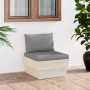 Central sofa made of garden pallets with impregnated fir wood cushions by vidaXL, Modular outdoor sofas - Ref: Foro24-3063361...