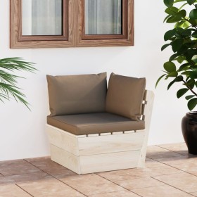 Ecksofa aus Gartenpaletten mit imprägnierten Tannenkissen von vidaXL, Modulare Sofas für den Außenbereich - Ref: Foro24-30633...